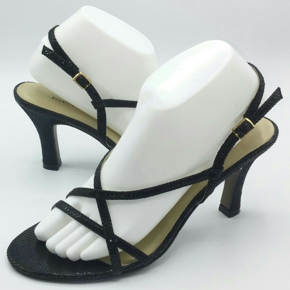 Bellini 8.5 Sandals Pumps Black Strappy Kasandra
